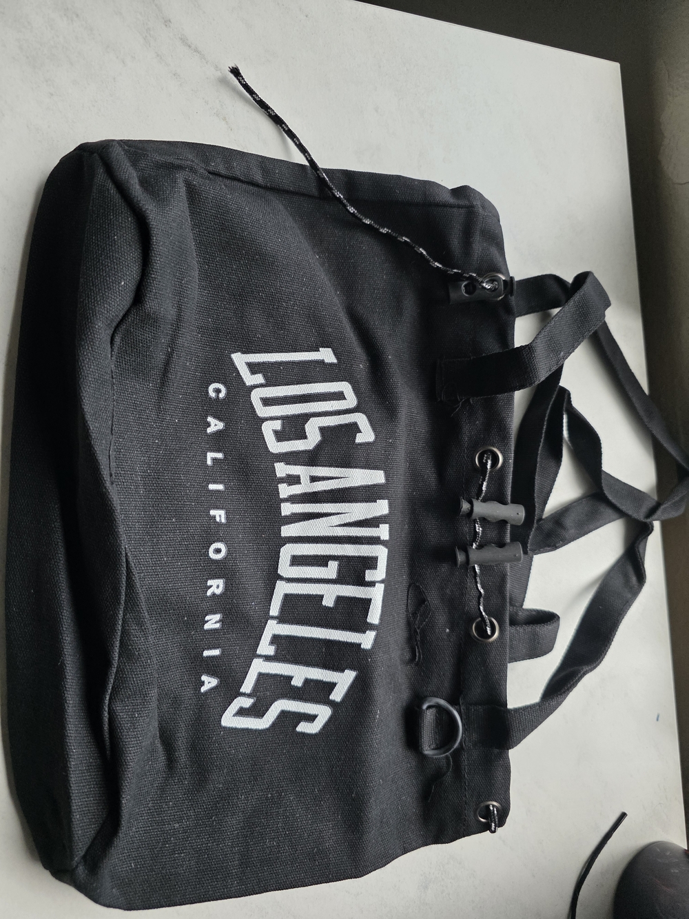 Los Angeles California Black Canvas Tote Bag